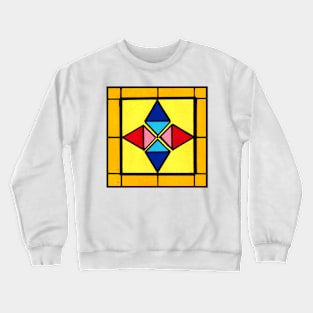 Stained Glass Crystal Geometric Abstract Acrylic Painting Crewneck Sweatshirt